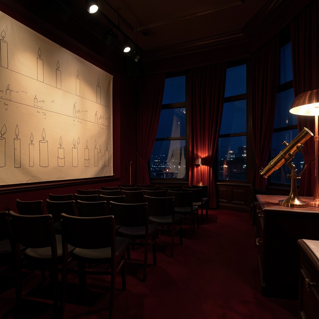 The Bundang studio before a sitting, with chairs facing a wall of chart paper