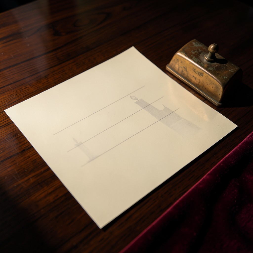 A cream sheet of abstract prior-day price marks on a dark wood desk